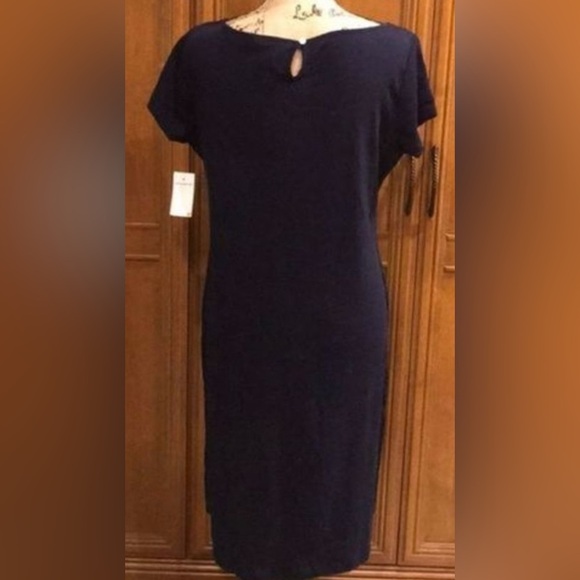 NWT Lauren Ralph Lauren Navy Lace Midi Dress - Picture 4 of 4